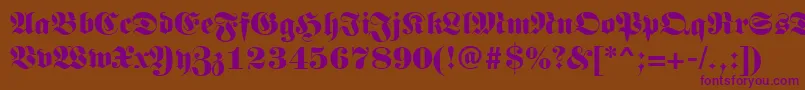 Germanregular Font – Purple Fonts on Brown Background