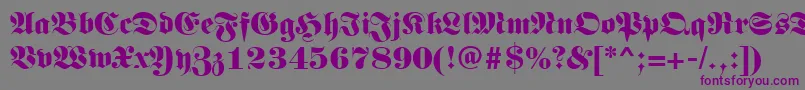 Шрифт Germanregular – фиолетовые шрифты на сером фоне