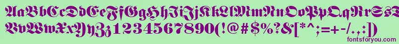 Germanregular-fontti – violetit fontit vihreällä taustalla