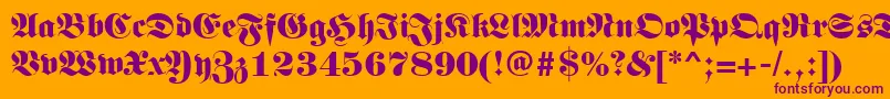 フォントGermanregular – オレンジの背景に紫のフォント
