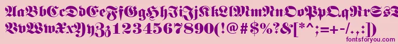 Germanregular-fontti – violetit fontit vaaleanpunaisella taustalla