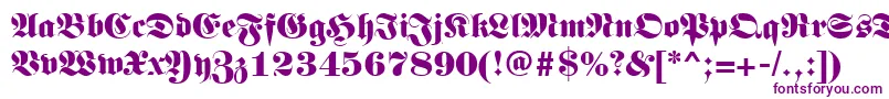 Germanregular-fontti – violetit fontit valkoisella taustalla