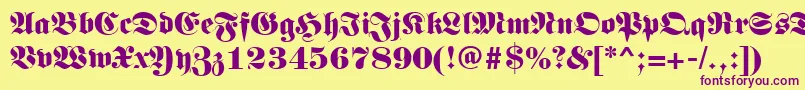Шрифт Germanregular – фиолетовые шрифты на жёлтом фоне
