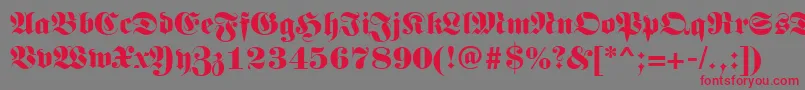 Germanregular-fontti – punaiset fontit harmaalla taustalla
