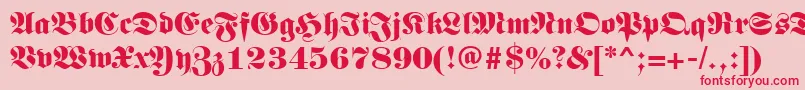 Germanregular-Schriftart – Rote Schriften auf rosa Hintergrund