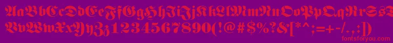 フォントGermanregular – 紫の背景に赤い文字