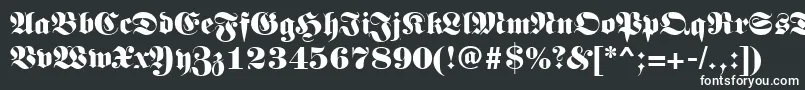 フォントGermanregular – 黒い背景に白い文字
