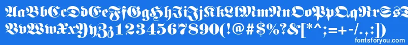 フォントGermanregular – 青い背景に白い文字