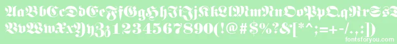 フォントGermanregular – 緑の背景に白い文字