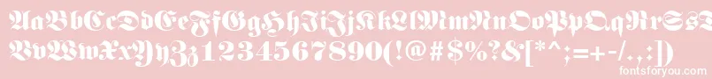 Germanregular-fontti – valkoiset fontit vaaleanpunaisella taustalla