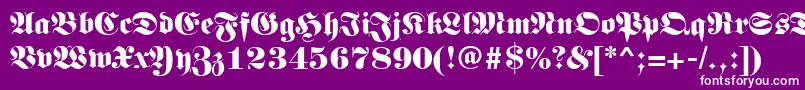 Germanregular-Schriftart – Weiße Schriften auf violettem Hintergrund