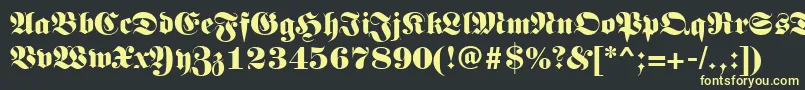 Germanregular-fontti – keltaiset fontit mustalla taustalla