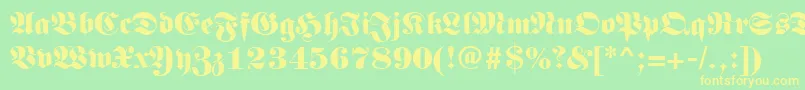 Germanregular Font – Yellow Fonts on Green Background