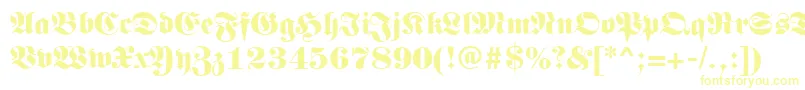 Czcionka Germanregular – żółte czcionki na białym tle