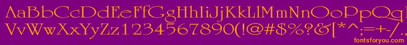 UniversityEx Font – Orange Fonts on Purple Background