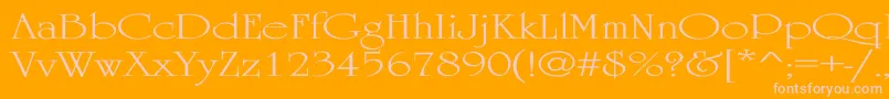 Fonte UniversityEx – fontes rosa em um fundo laranja