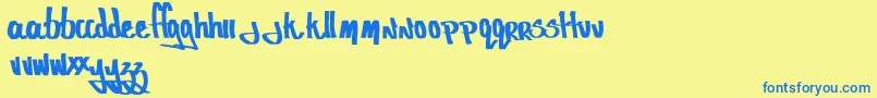 Viandefumee Font – Blue Fonts on Yellow Background