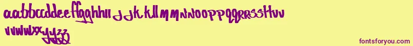 Viandefumee Font – Purple Fonts on Yellow Background