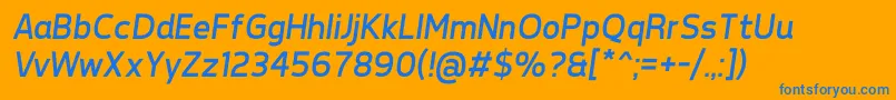 Police TepenoSansRegularItalic – polices bleues sur fond orange