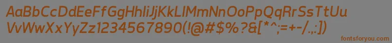 Police TepenoSansRegularItalic – polices brunes sur fond gris