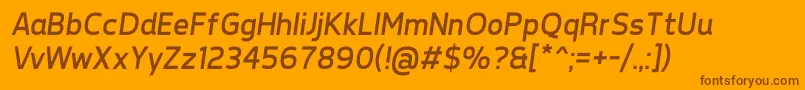 More about TepenoSansRegularItalic Font TepenoSansRegularItalic Font – Brown Fonts on Orange Background