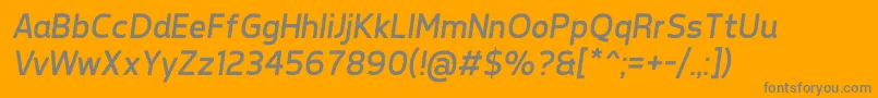 フォントTepenoSansRegularItalic – オレンジの背景に灰色の文字