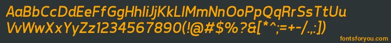 TepenoSansRegularItalic Font – Orange Fonts on Black Background