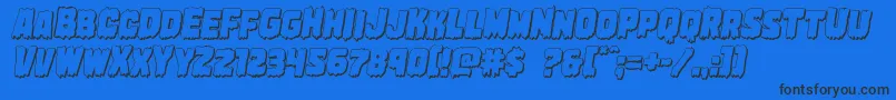 Marshthing3Dital Font – Black Fonts on Blue Background