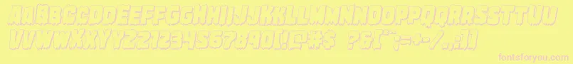 Marshthing3Dital Font – Pink Fonts on Yellow Background