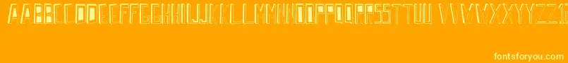 WrongPerspective-Schriftart – Gelbe Schriften auf orangefarbenem Hintergrund