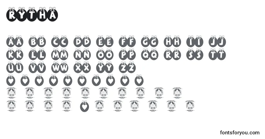 Шрифт RyTha – алфавит, цифры, специальные символы