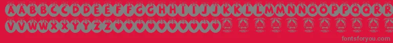 RyTha Font – Gray Fonts on Red Background
