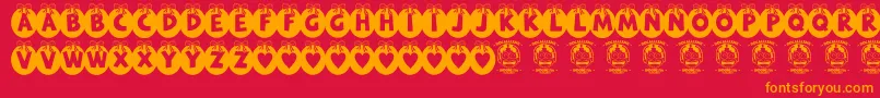 RyTha Font – Orange Fonts on Red Background
