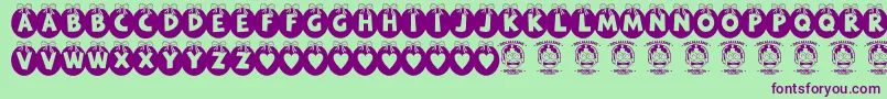 RyTha Font – Purple Fonts on Green Background