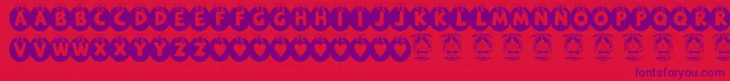 RyTha Font – Purple Fonts on Red Background
