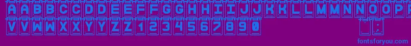 DataCardsSt Font – Blue Fonts on Purple Background