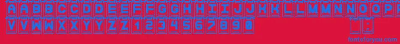 DataCardsSt Font – Blue Fonts on Red Background