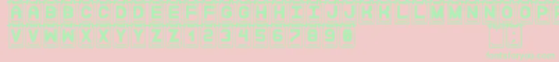 DataCardsSt-Schriftart – Grüne Schriften auf rosa Hintergrund