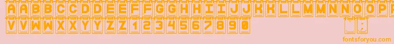 DataCardsSt Font – Orange Fonts on Pink Background