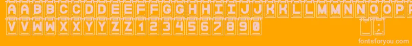 DataCardsSt Font – Pink Fonts on Orange Background