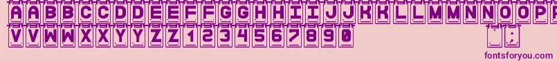 DataCardsSt Font – Purple Fonts on Pink Background