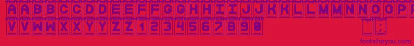 DataCardsSt Font – Purple Fonts on Red Background