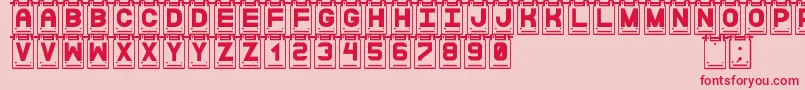 DataCardsSt Font – Red Fonts on Pink Background