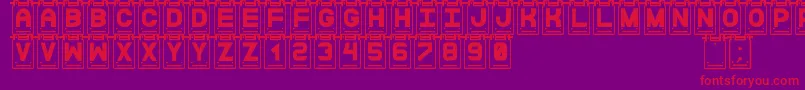 DataCardsSt Font – Red Fonts on Purple Background