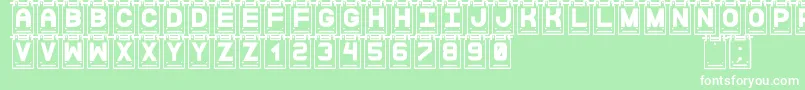 DataCardsSt Font – White Fonts on Green Background