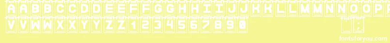 DataCardsSt Font – White Fonts on Yellow Background