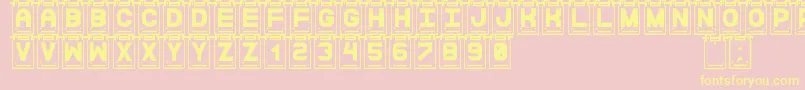 DataCardsSt Font – Yellow Fonts on Pink Background