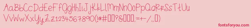 Stinkerpotomus-Schriftart – Rote Schriften auf rosa Hintergrund