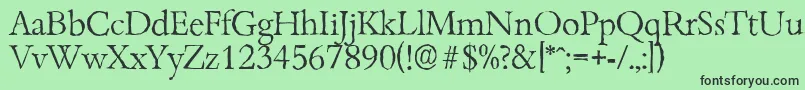 フォントBambergantiqueLightRegular – 緑の背景に黒い文字