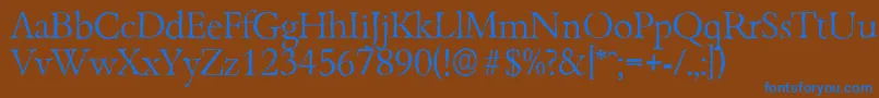 BambergantiqueLightRegular Font – Blue Fonts on Brown Background